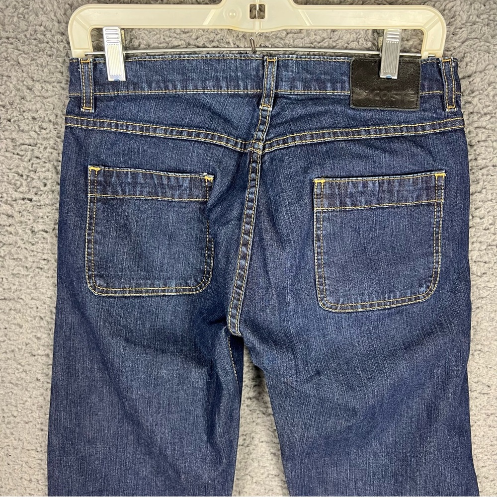 VTG Y2K Lacoste Blue Jeans Low Rise Patch Pocket Straight Leg Denim Sz 38 (US 8) - Picture 13 of 14
